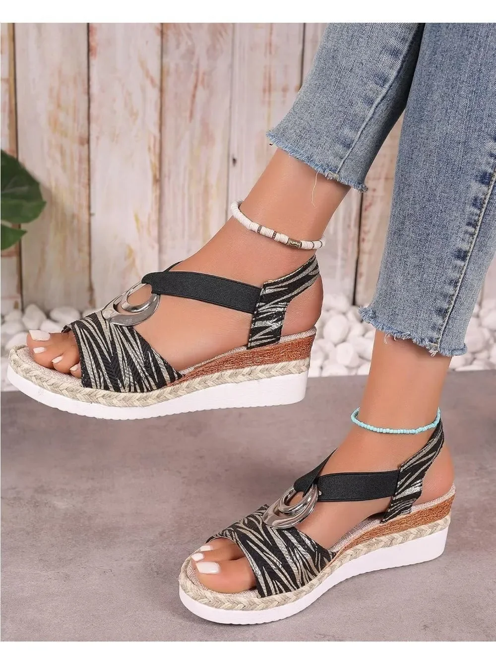 Black and Gold Women’s Sandals.